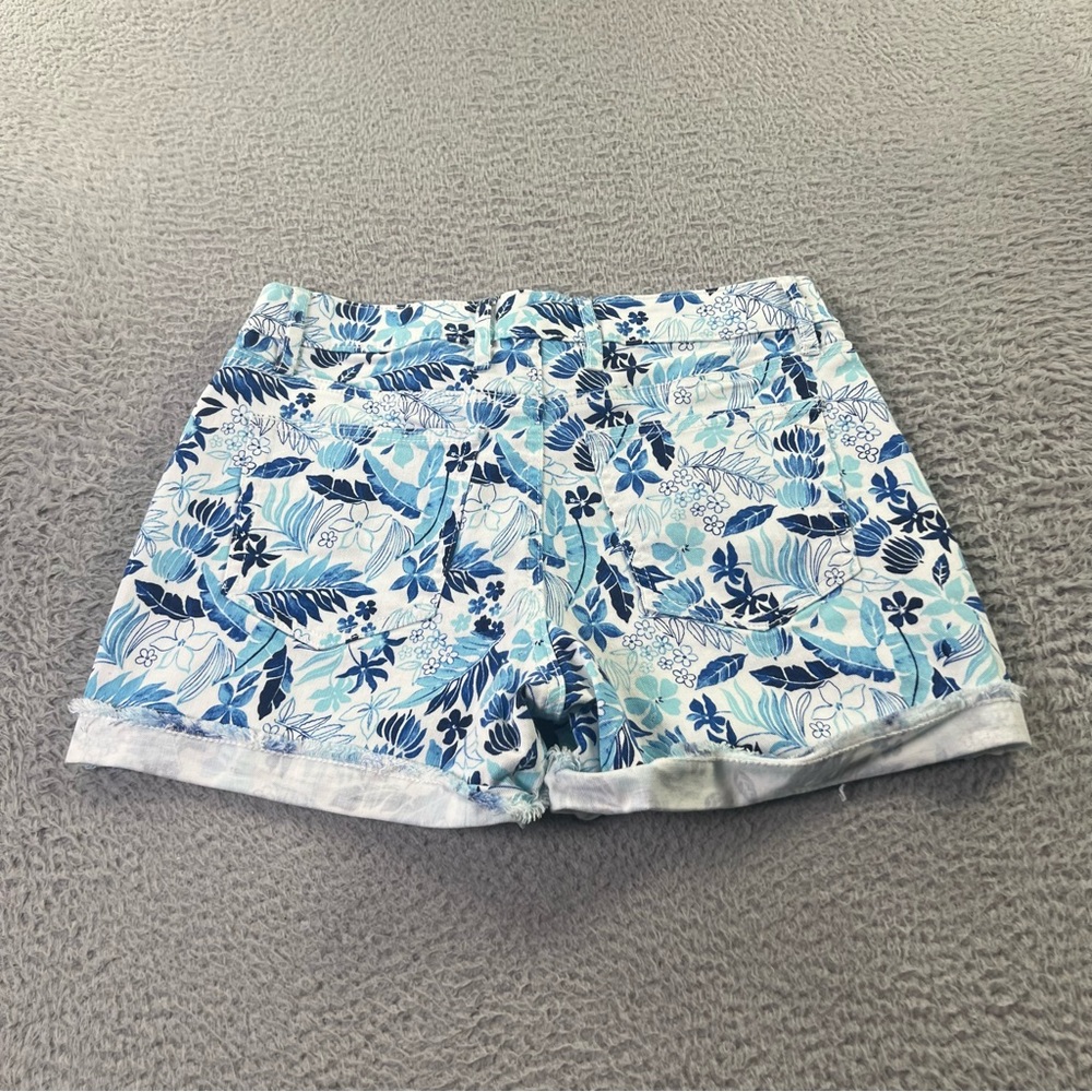 Tommy Bahama Denim Shorts Womens 27 White Blue Floral Tropical Beach Hawaiian - Picture 2 of 8